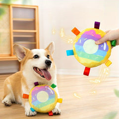 Cartoon Plush Flying Disc Toy Dog For Outdoor Play