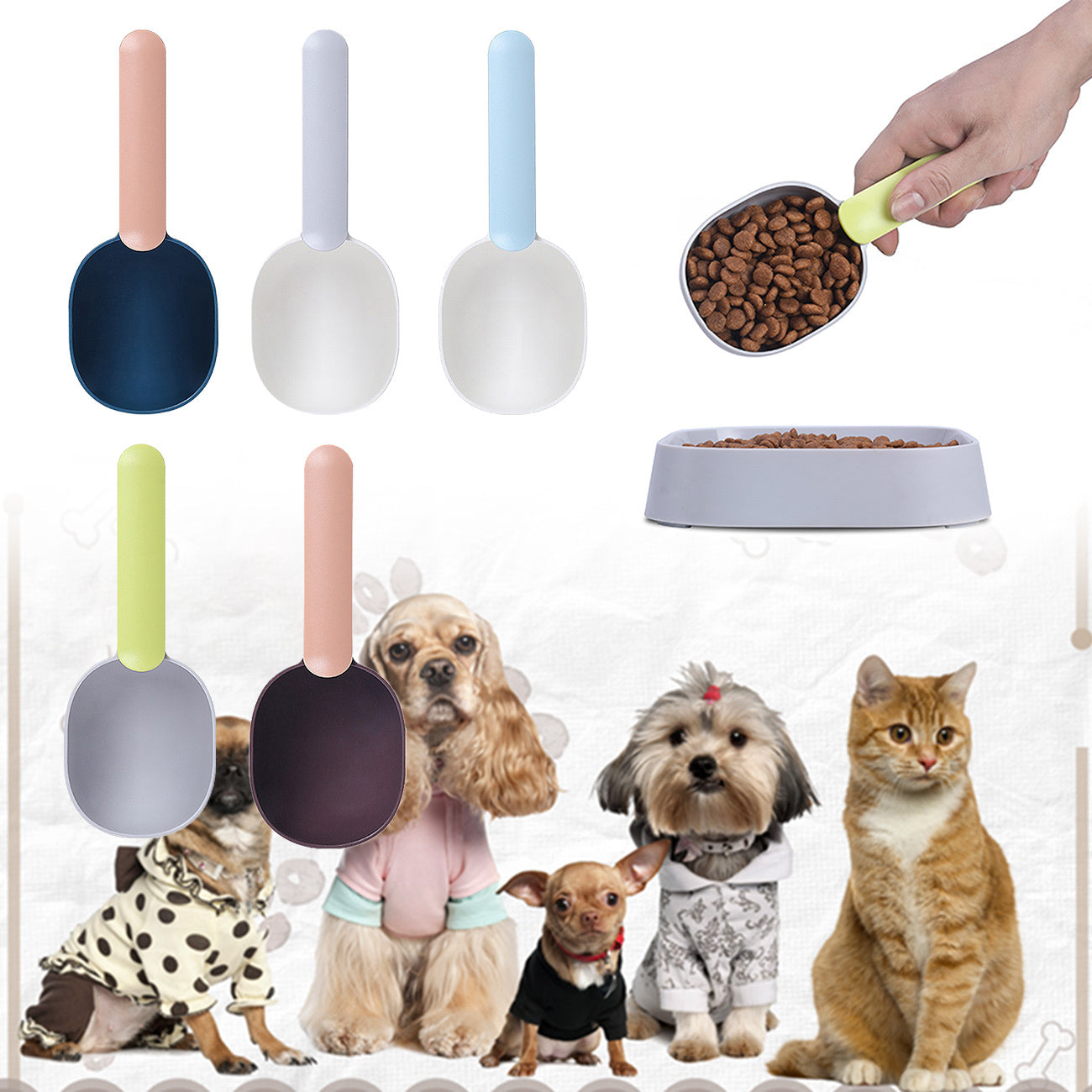 Pet Food Scoop With Ergonomic Bag Clip Handle