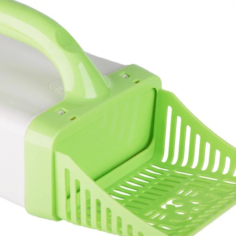 integrated cat litter shovel