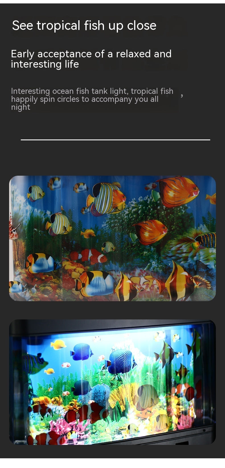 A moving screen in the aquarium