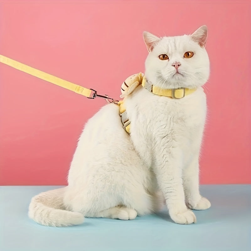 Cat Harness Leash Set With Cute Bee