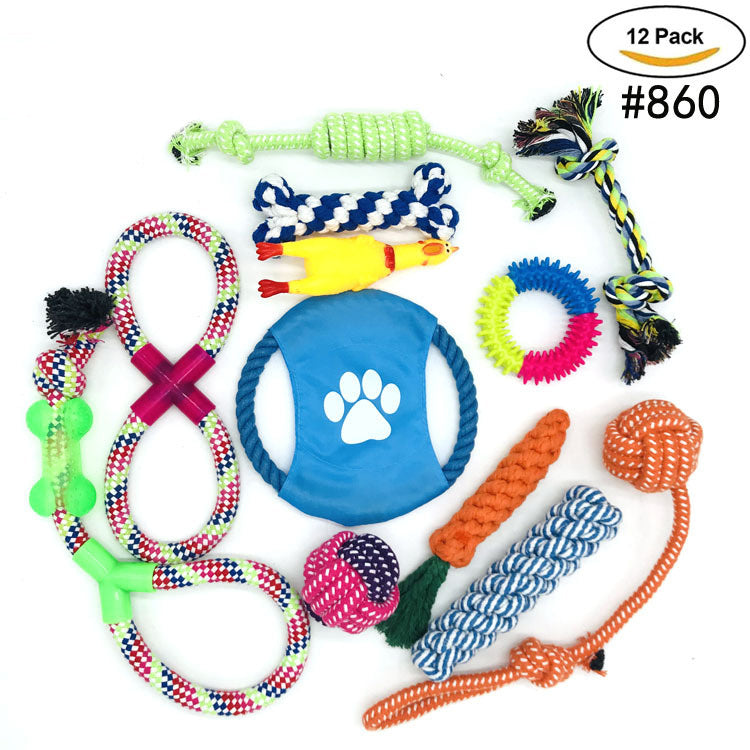 dog toys 12-piece pet rope