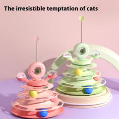 Cat Toy Tower Turntable Roller Balls Toys Interactive With Cantip balls