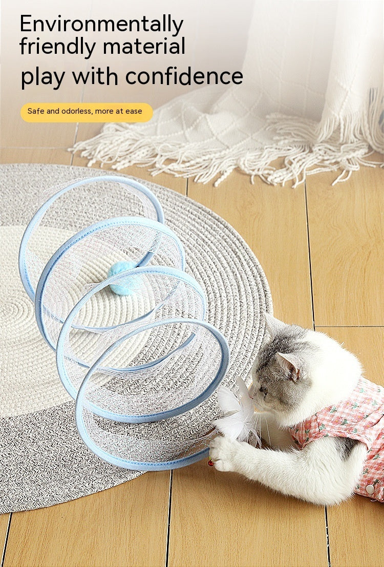 Elastic collapsible cat tunnel