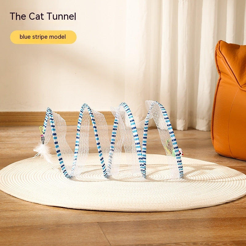 Elastic collapsible cat tunnel