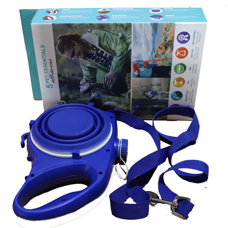 Dog leash with water bottle