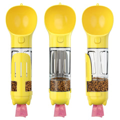 Cat Dog Water Bottle Food Feeder Poop Dispenser 3 In 1