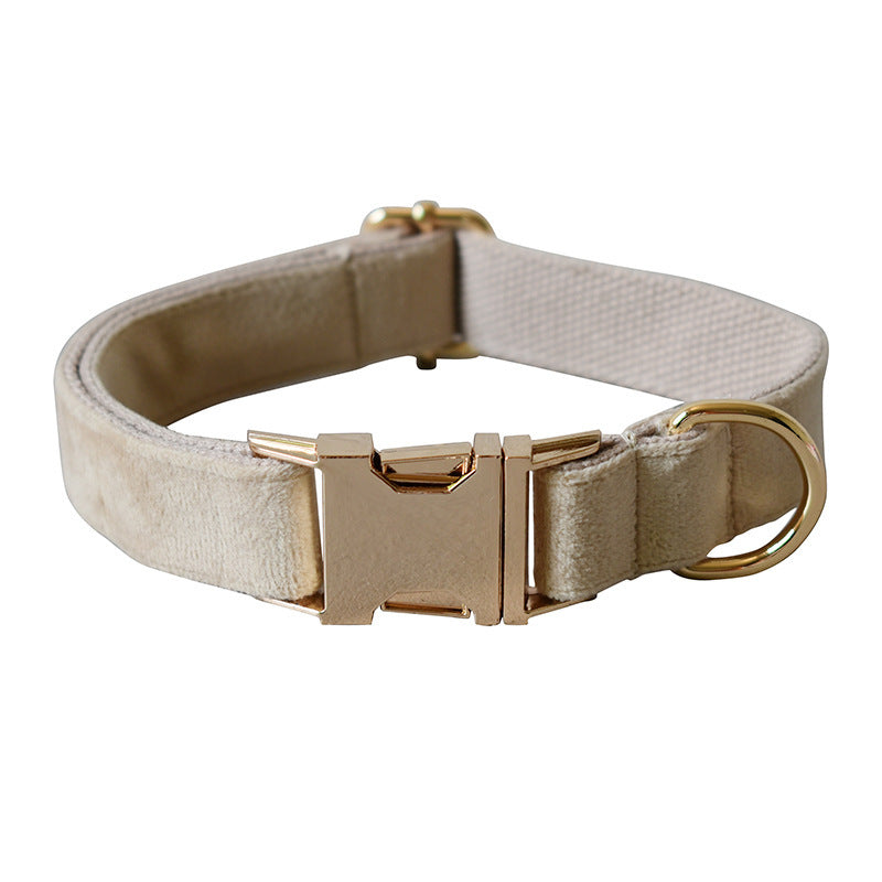 Nude velvet pet collar