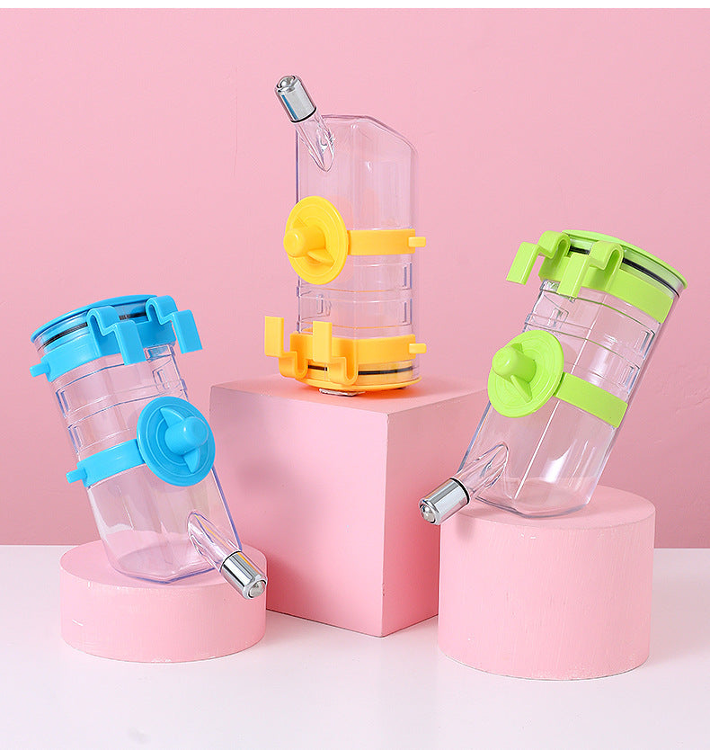 Small Pet Food Bowl Water Bottle Dispenser