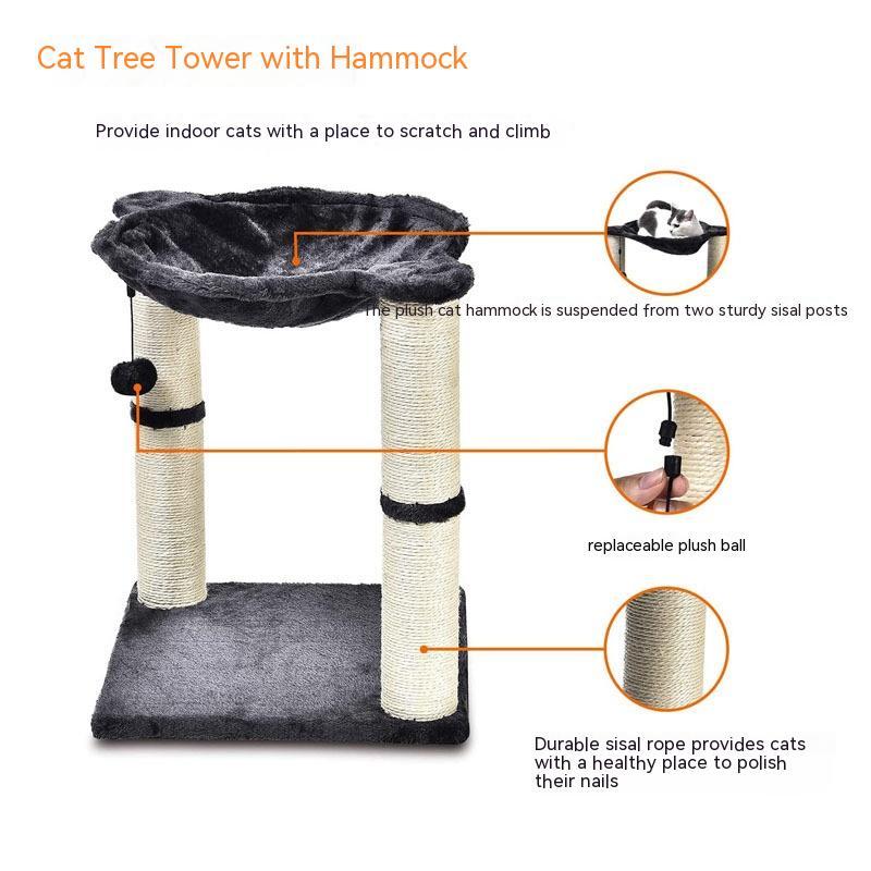 Scratching post for cats with hammock