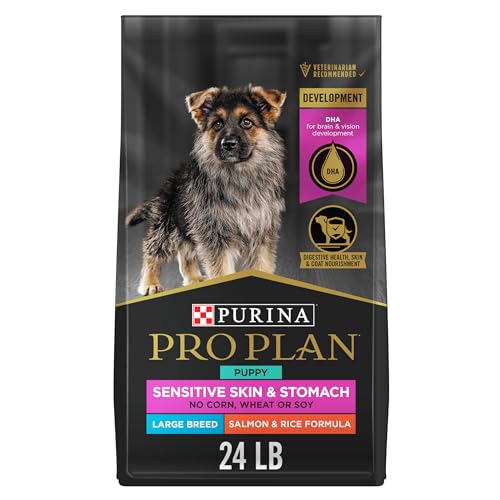 Purina Pro Plan Sensitive Skin and Stomach Large Breed Puppy Food Salmon and Rice Formula - 24 lb. Bag