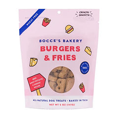 Bocce's Bakery - Limited Edition Wheat-Free Dog Treats, Burgers & Fries Biscuits, 5 oz