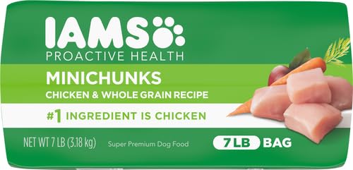 IAMS Adult Minichunks Small Kibble High Protein Dry Dog Food with Real Chicken, 7 lb. Bag