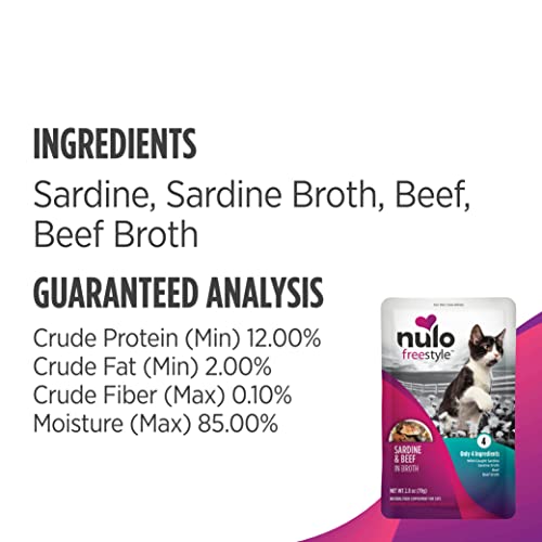 Nulo Freestyle Cat & Kitten Wet Cat Food Pouch, Premium All Natural Grain-Free Soft Cat Food Topper with Amino Acids for Heart Health and High Animal-Based Protein