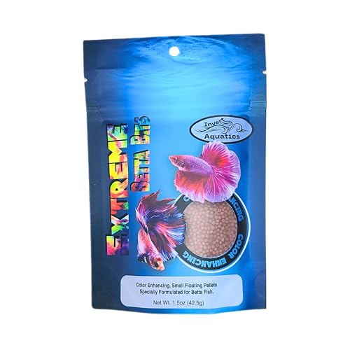 Invert Aquatics Extreme Color Betta Bits - Ultra-Color Enhancing Floating Pellets Betta Food