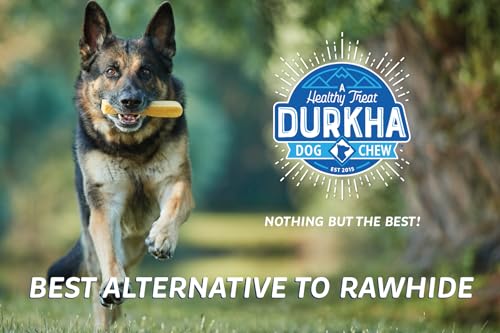 Durkha Yak Cheese Chews: Himalayan Yak Cheese Dog Chews- Natural, Healthy & Long Lasting Dog Treats - Grain, Gluten & Lactose-Free Rawhide Alternatives, For Dogs 25 lbs and Smaller, Single Small Stick