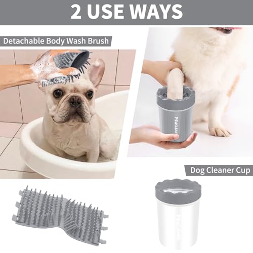 Pet Paw Washer and Foot Cleaner with Silicone Brush