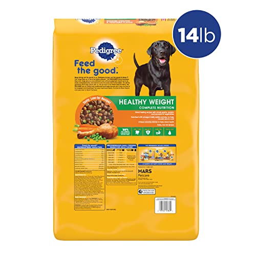 Pedigree Healthy Weight Adult Dry Dog Food, Roasted Chicken and Vegetable Flavor, 14 lb. Bag