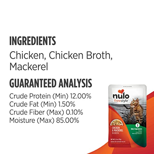 Nulo Freestyle Cat & Kitten Wet Cat Food Pouch, Premium All Natural Grain-Free Soft Cat Food Topper with Amino Acids for Heart Health and High Animal-Based Protein