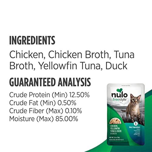 Nulo Freestyle Cat & Kitten Wet Cat Food Pouch, Premium All Natural Grain-Free Soft Cat Food Topper with Amino Acids for Heart Health and High Animal-Based Protein