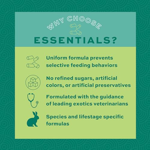 Oxbow Essentials Adult Rabbit Food - All Natural Adult Rabbit Pellets - Veterinarian Recommended- No Artificial Ingredients- All Natural Vitamins & Minerals- Made in the USA- 5 lb.