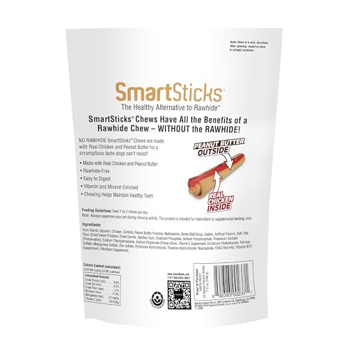 SmartBones SmartSticks, Treat Your Dog to a Rawhide-Free Chew Made With Real Meat and Vegetables, 10 Count (Pack of 1)