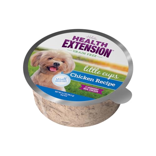 Health Extension Wet Dog Food, Grain-Free, Natural Food Cups for Small Breed Dogs, Include 6 Chicken Recipe Cups & 6 Turkey Recipe Cups, Each Cup Weight (3.5 Oz / 99.2 g)