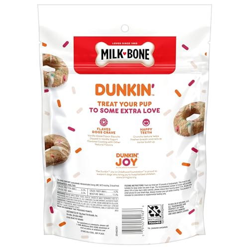 Milk-Bone Limited Edition Dunkin' Vanilla Glaze Flavor Biscuit Dog Treats, 8 Ounce