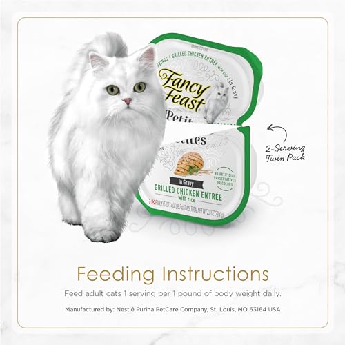 Purina Fancy Feast Gourmet Wet Cat Food Variety Pack, Petites Gravy Collection, break-apart tubs, 24 servings - (Pack of 12) 2.8 oz. Tubs