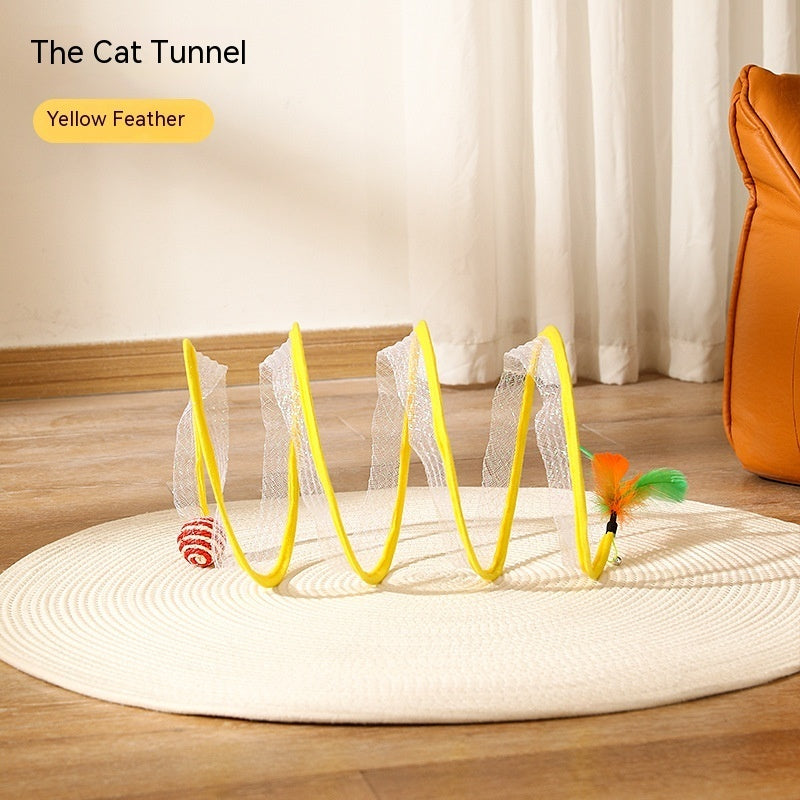 Elastic collapsible cat tunnel