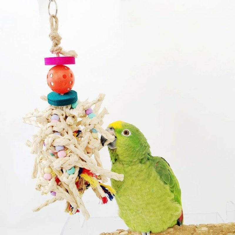 Natural Corn Husk Parrot Bite Toy