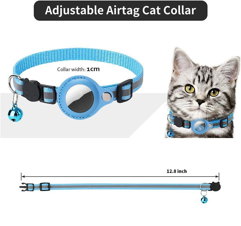 Pet Collar With Bell Airtag Reflective Collar