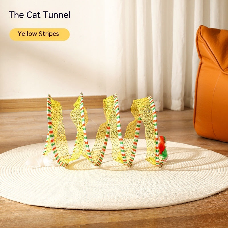 Elastic collapsible cat tunnel