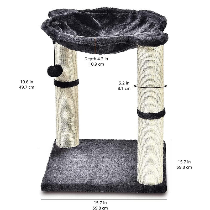 Scratching post for cats with hammock