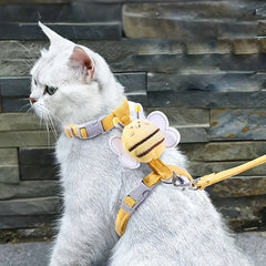 Cat Harness Leash Set With Cute Bee