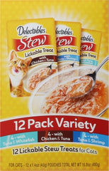 Hartz Delectables Stew Lickable Wet Cat Treats for Adult & Senior Cats, Variety Pack, 1.4 Ounce (Pack of 12)