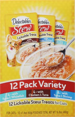 Hartz Delectables Stew Lickable Wet Cat Treats for Adult & Senior Cats, Variety Pack, 1.4 Ounce (Pack of 12)