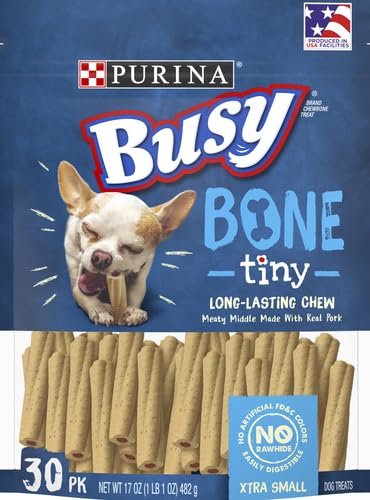 PURINA Busy Made in USA Facilities Toy Breed Dog Bones, Tiny - 30 ct. Pouch