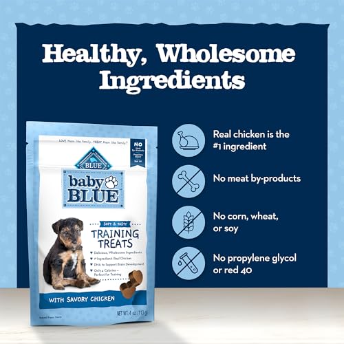 Blue Buffalo Baby BLUE Training Treats Natural Puppy Soft Dog Treats, Savory Chicken 4-oz Bag