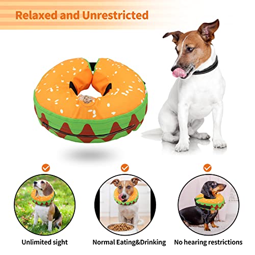 Protective Inflatable Dog Recovery Cone Collar for Smal Medium Large Dog, Soft E-Collar Dog Donut Cone Alternative After Surgery for Dogs Cats (Small)