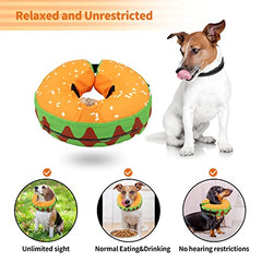 Protective Inflatable Dog Recovery Cone Collar for Smal Medium Large Dog, Soft E-Collar Dog Donut Cone Alternative After Surgery for Dogs Cats (Small)