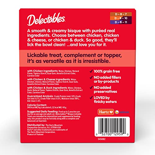 Delectables Bisque Non-Seafood Lickable Wet Cat Treats, Variety Pack, 12 Count (Pack of 1)