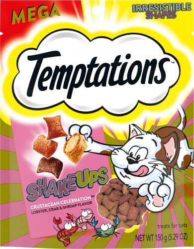 TEMPTATIONS ShakeUps Crunchy and Soft Cat Treats, CLUCKY CARNIVAL, Multiple Sizes