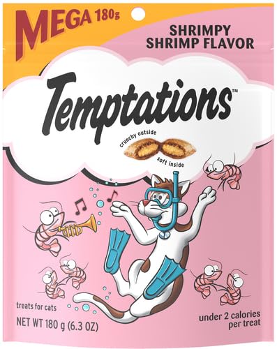 Temptations Classic Crunchy and Soft Cat Treats Shrimpy Shrimp Flavor, 6.3 oz. Pouch