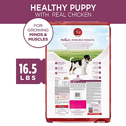 Purina ONE Plus Healthy Puppy Formula High Protein Natural Dry Puppy Food with Added Vitamins, Minerals and Nutrients - 16.5 lb. Bag