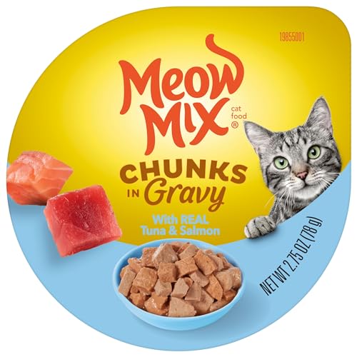 Meow Mix Seafood Favorites Chunks in Gravy Wet Cat Food Variety Pack, 2.75 Ounce (Pack of 12)