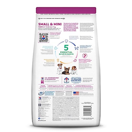 Hill's Science Diet Puppy, Puppy, Small & Mini Breeds Puppy Premium Nutrition, Dry Dog Food, Chicken, Brown Rice, & Barley, 4.5 lb Bag