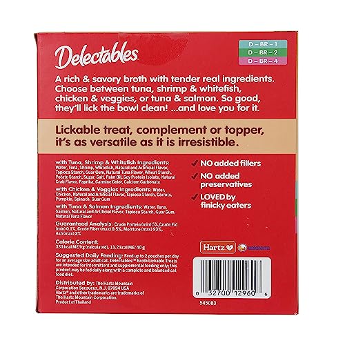 Delectables Savory Broths Lickable Wet Cat Treat Variety Pack, 12Count(Pack of 1)