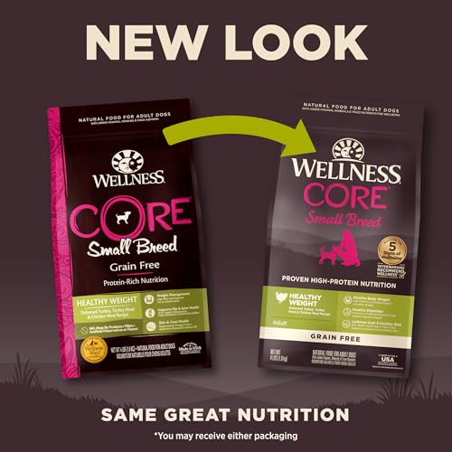 Wellness CORE Natural Grain Free Dry Dog Food, Small Breed Healthy Weight, 4-Pound Bag