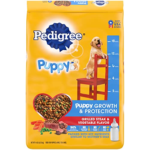 Pedigree Puppy Dry Puppy Food, Grilled Steak and Vegetable Flavor, 14 lb. Bag